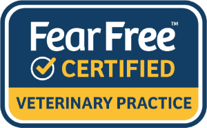 logo that says fear free certified veterinary practice